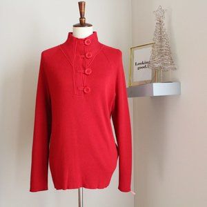 Sold Anne Klein Red Button Sweater Size 1X